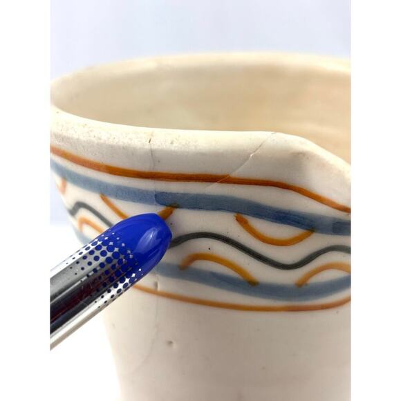 VTG Handmade Spanish Talavera Chacón Pitcher Pottery Spain - Picture 10 of 11